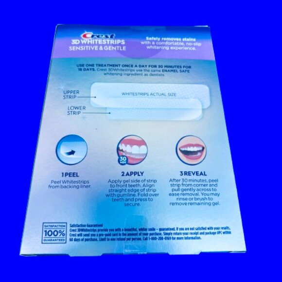 Crest 3D Whitestrips Sensitive & Gentle At-home Teeth Whitening Kit - New - Picture 2 of 3